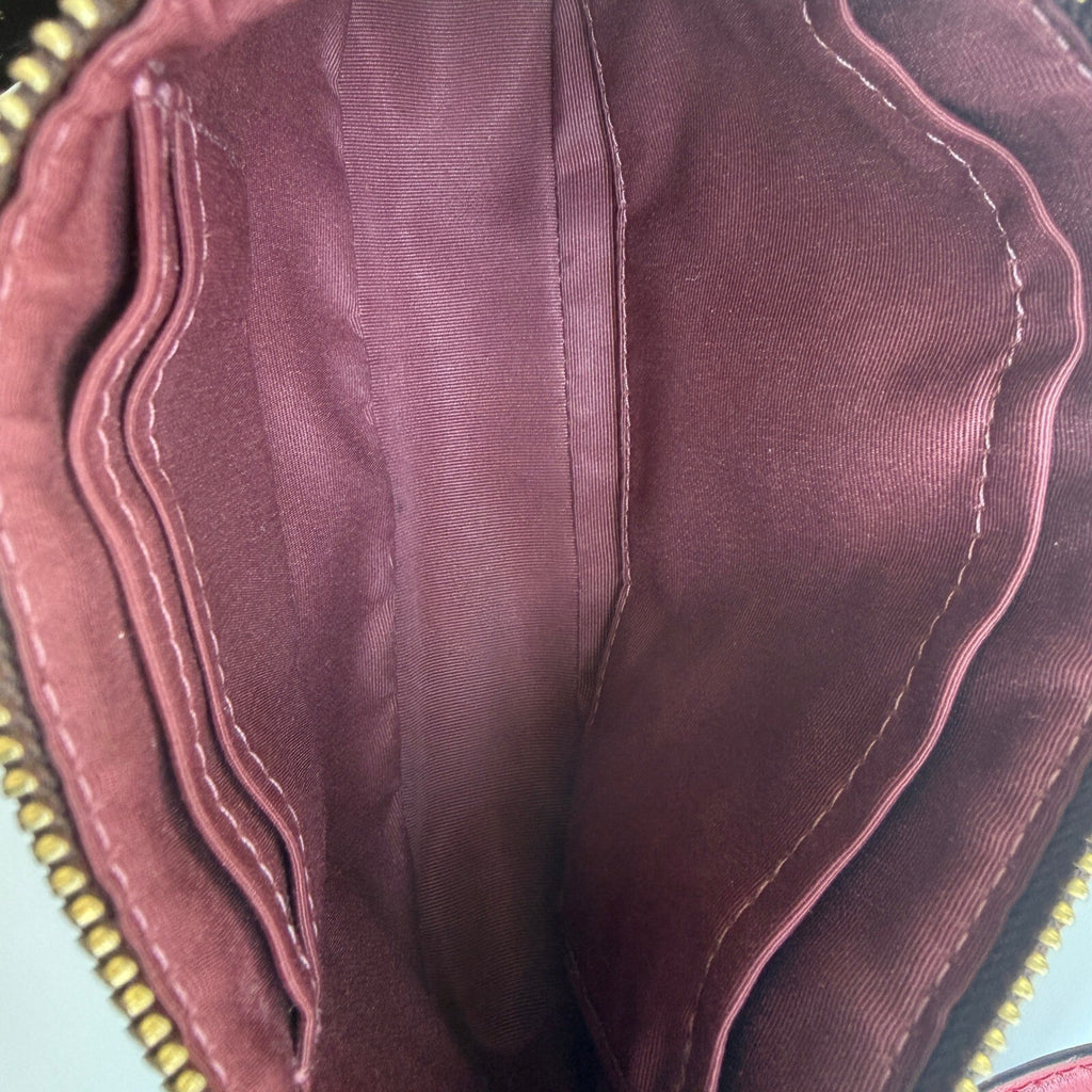 Coach Nolita 19 Brown Red Signature Canvas Shoulder Bag C3308