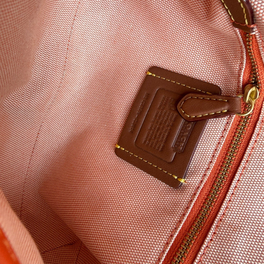 Coach Soho Flap Grey Orange Signature Jacquard Shoulder Bag CJ814
