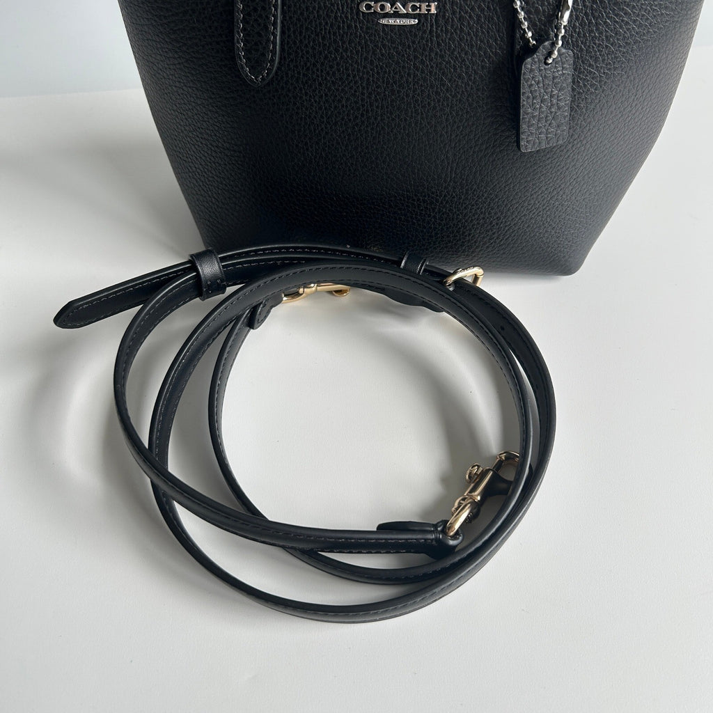 Coach City Mini Tote Black Pebble Leather Crossbody CW031