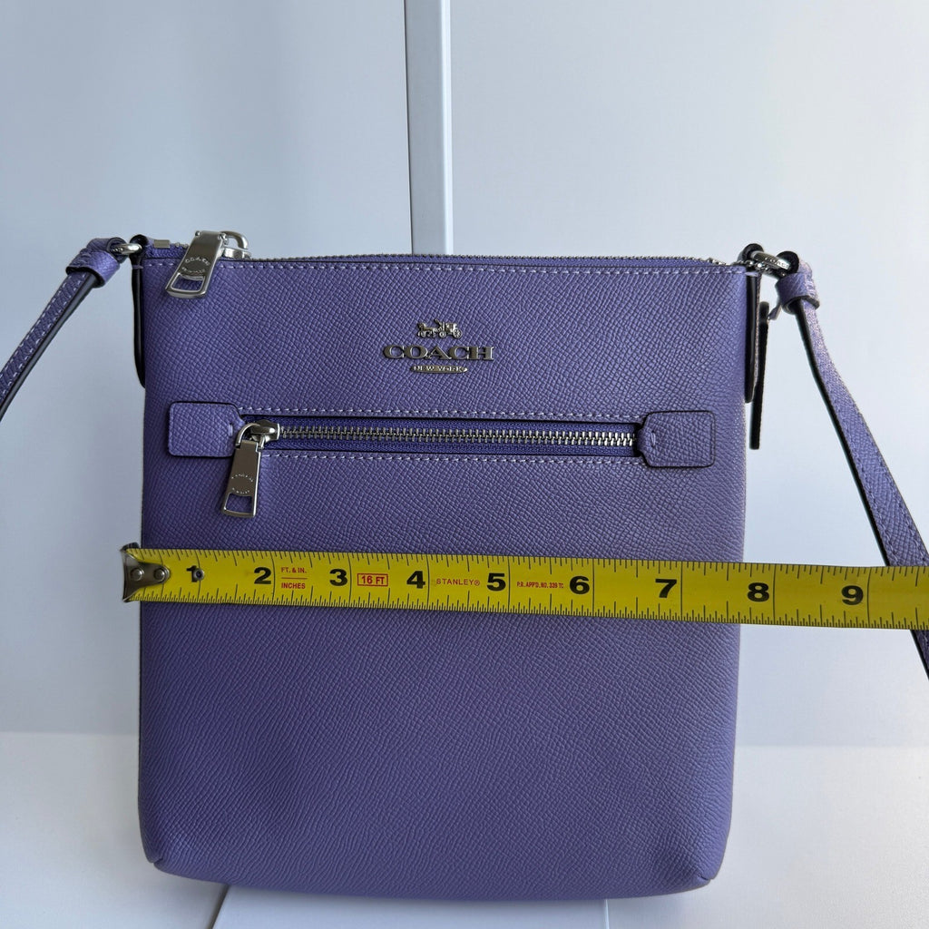 Coach Mini Rowan File Bag Light Violet Crossgrain Leather Crossbody CE871