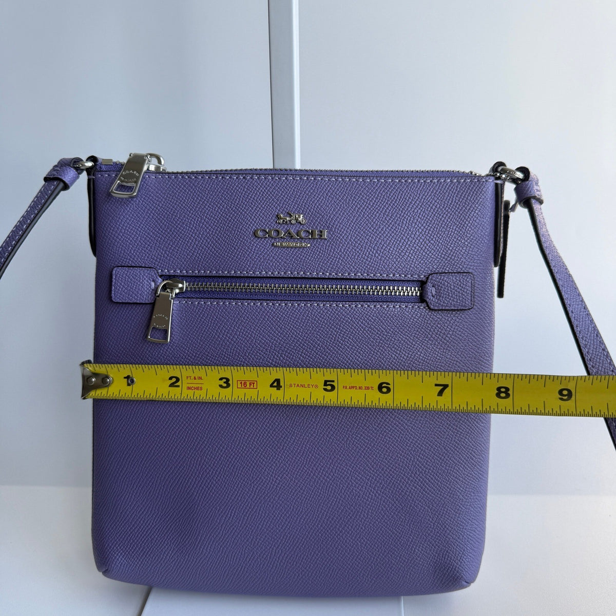 Coach Mini Rowan File Bag Light Violet Crossgrain Leather Crossbody CE871