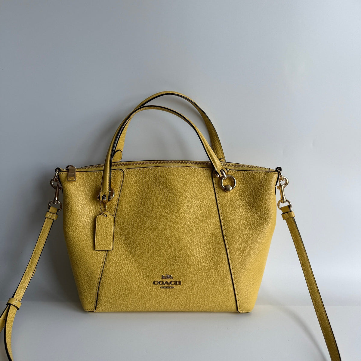 Coach Kacey Satchel Yellow Leather Crossbody Bag C6229