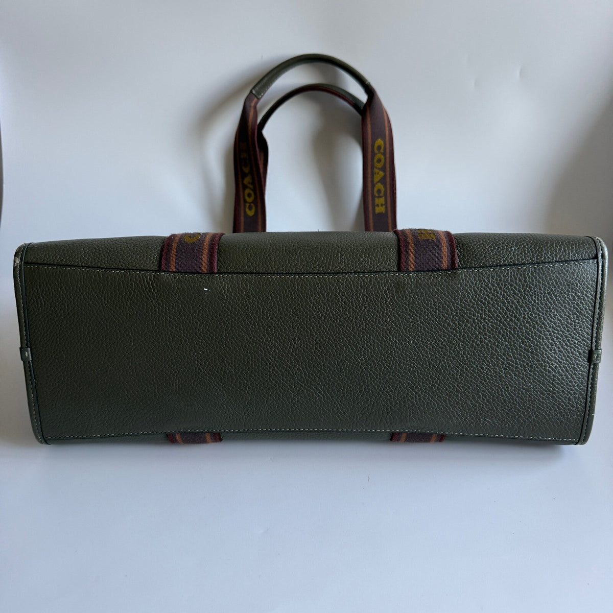 Coach Smith Olive Drab Green Pebble Leather Large Tote Bag CM716