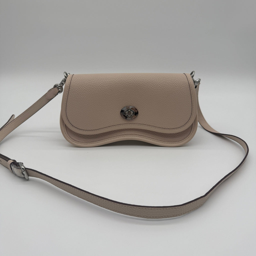 Coach Coachtopia Wavy Dinky Cloud White Pebbled Leather Crossbody Bag CK113