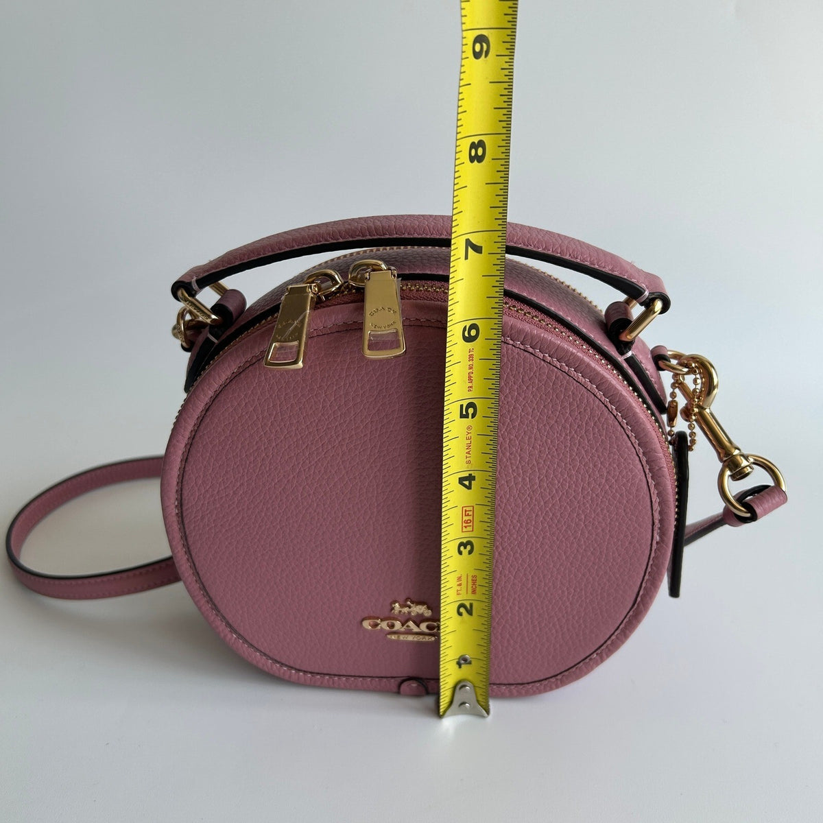 Coach Canteen Crossbody Pink Pebble Leather Round Bag 2256