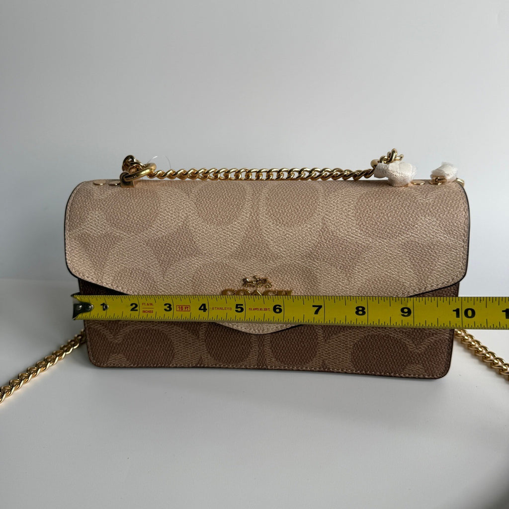 Coach Klare Envelope Crossbody Sand Tan Blocked Signature Canvas Bag CBI99