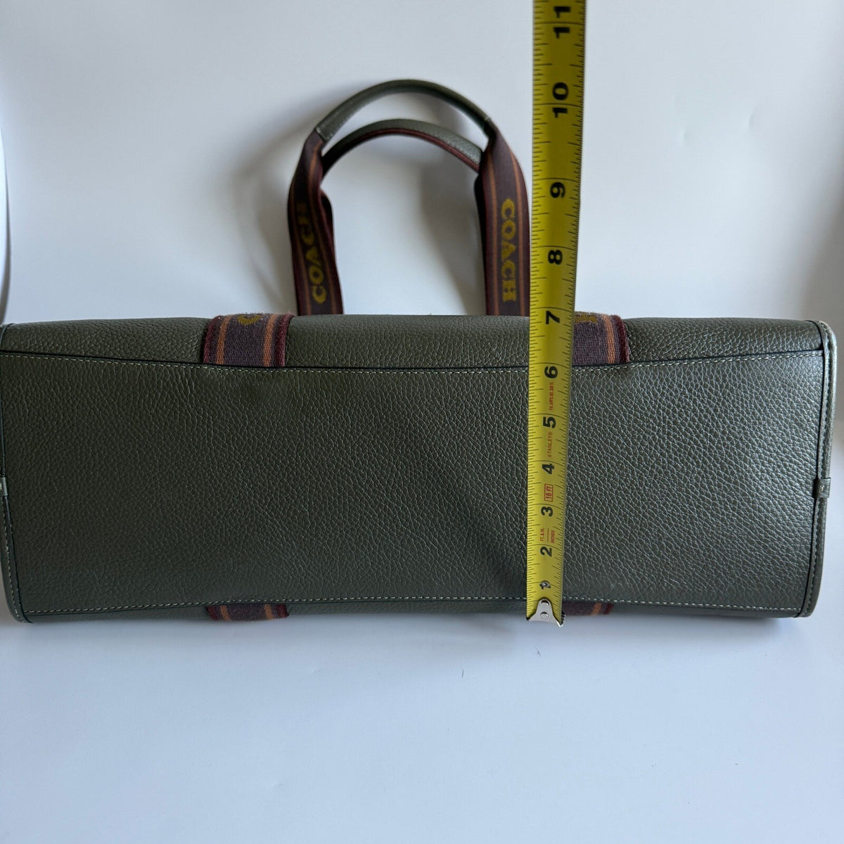 Coach Smith Olive Drab Green Pebble Leather Large Tote Bag CM716