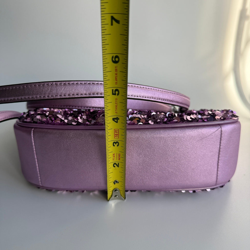 Coach Teri Shoulder Bag Lilac Purple Sequins CQ556 Crossbody Evening Purse