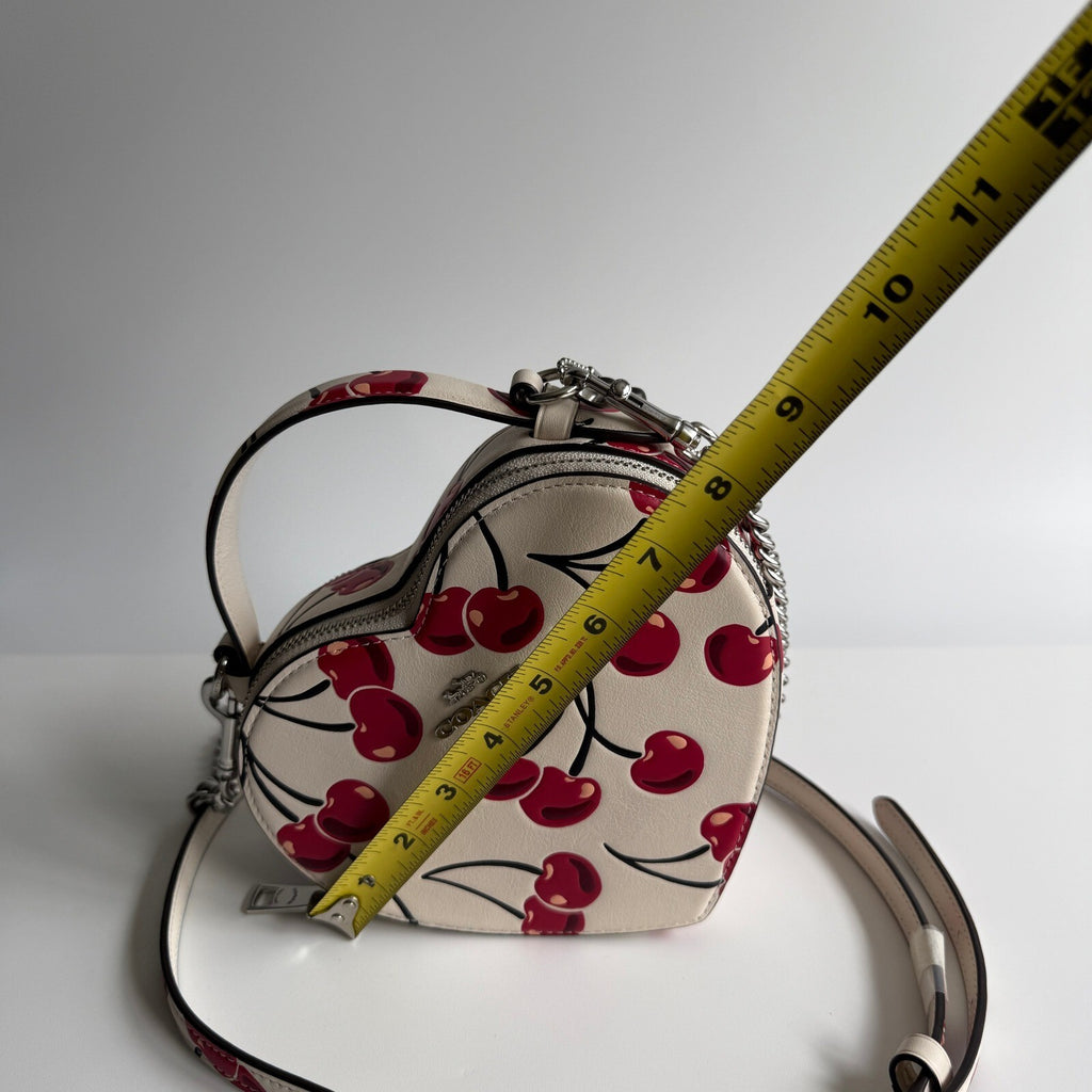 Coach Heart Crossbody Cherry Print Chalk Multi Leather Bag CAB06