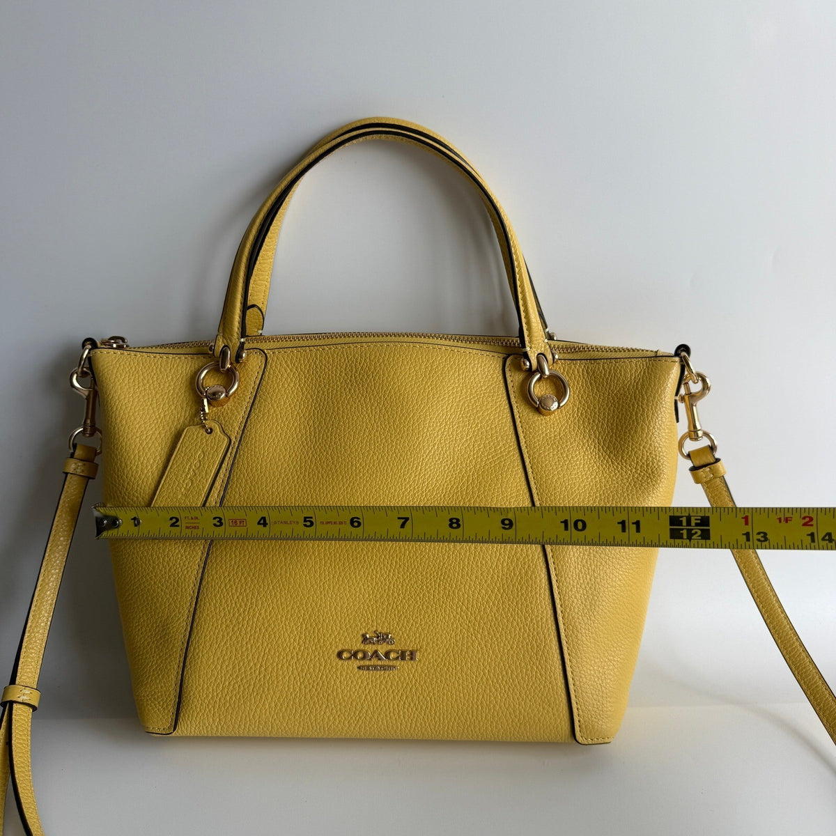 Coach Kacey Satchel Yellow Leather Crossbody Bag C6229