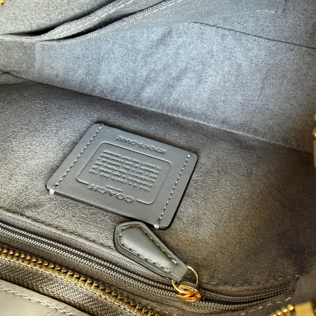Coach Eliza Shoulder Bag Charcoal Grey Leather CAA92 Small Handbag Purse