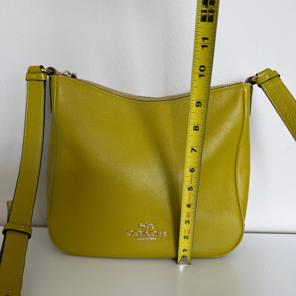 Coach Ellie File Bag Mustard Yellow Pebble Leather Crossbody C1648