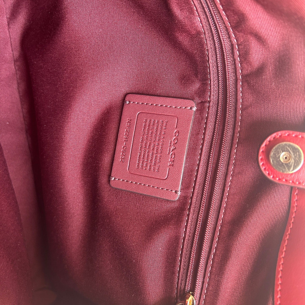 Coach Kristy Shoulder Bag Brown Red Signature Canvas C6232