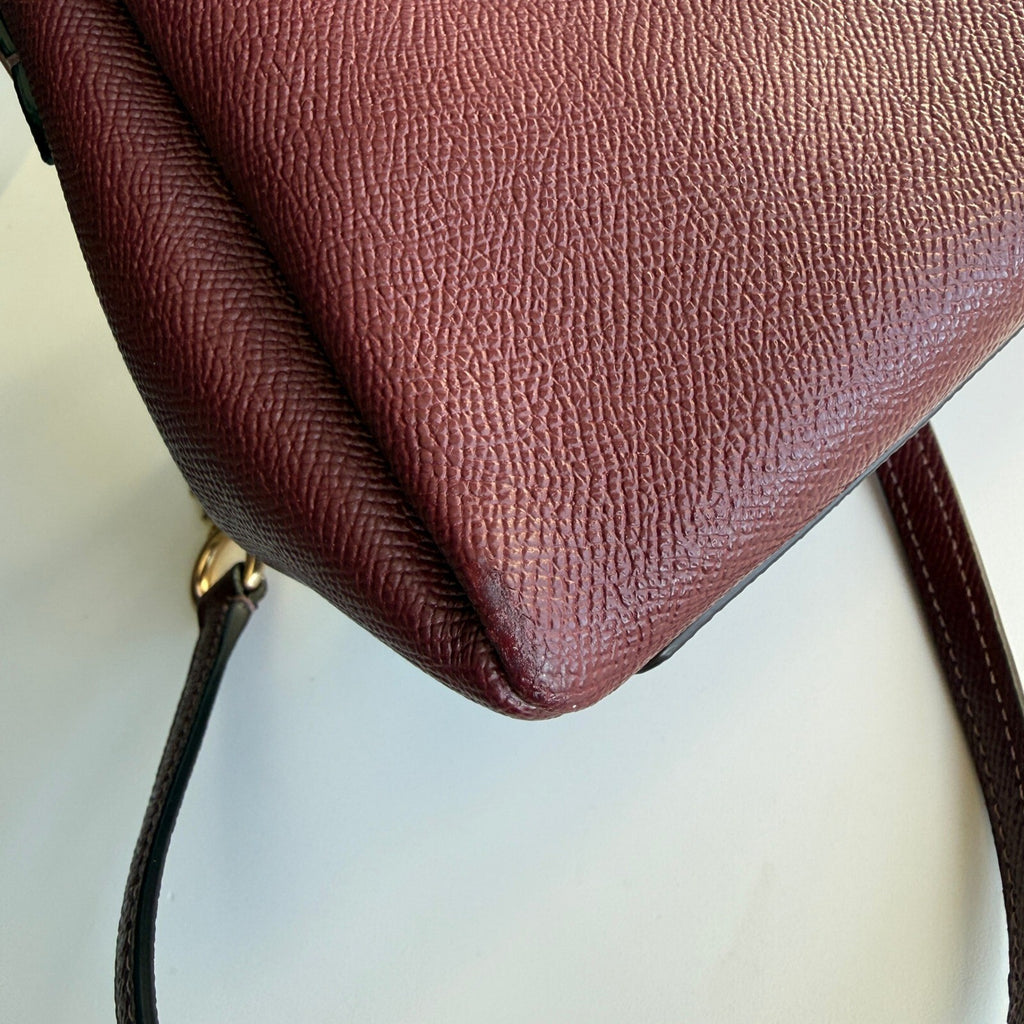 Coach Sage Carryall Burgundy Crossgrain Leather Bag F28976