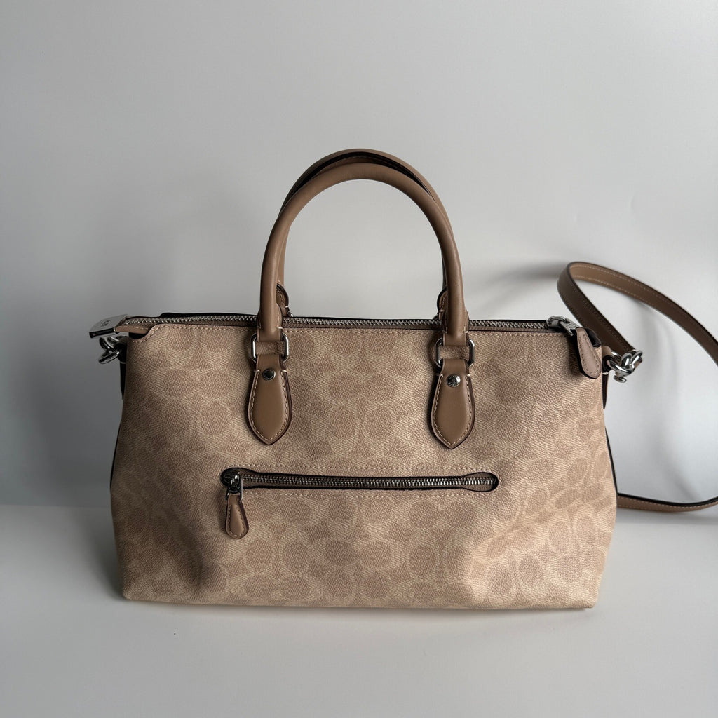 Coach Georgia Satchel Sand Taupe Signature Canvas CW422 Crossbody Bag
