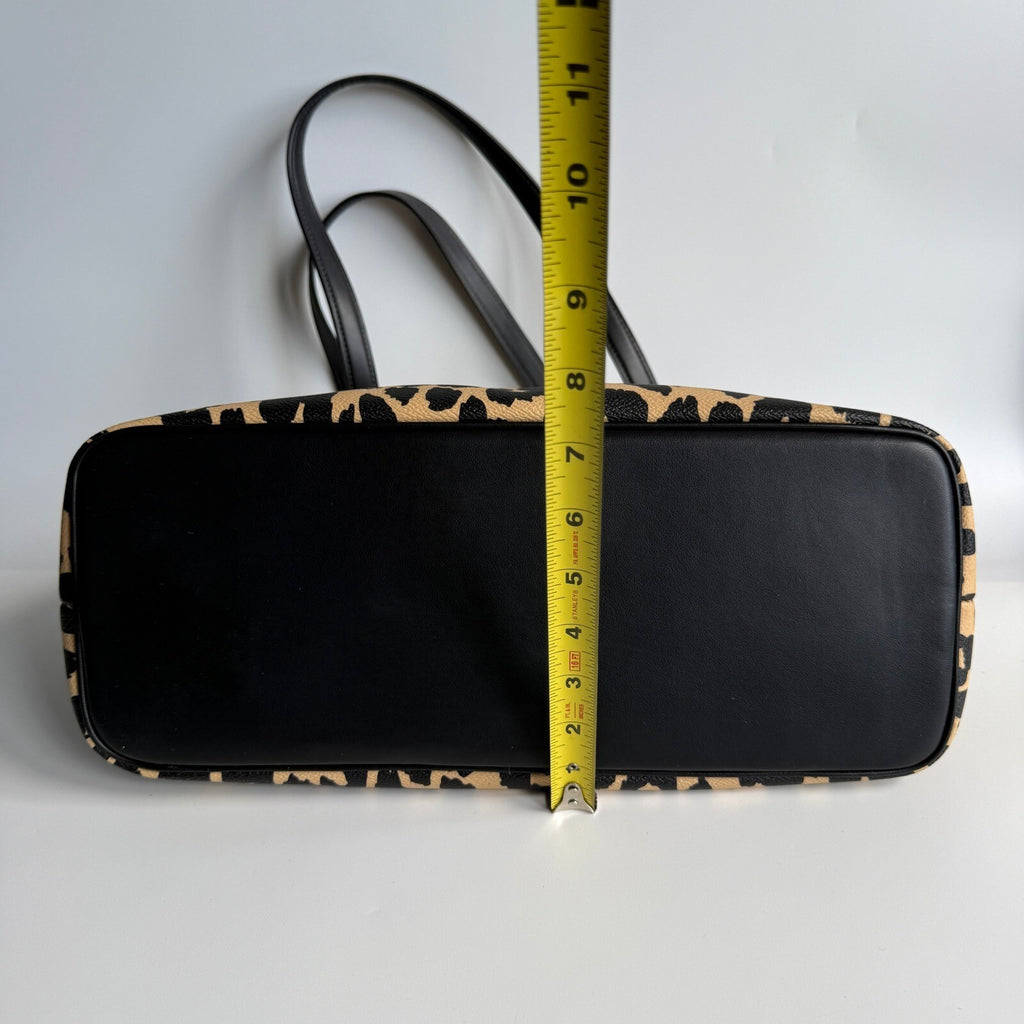 Coach Gallery Tote Leopard Coated Canvas Leather Bag CY347