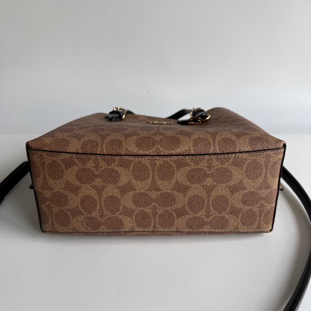 Coach Mollie Tote 25 Khaki Brown Signature Canvas Bag C4250