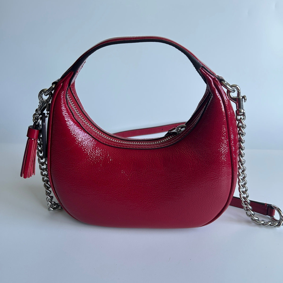 Coach Carmen Mini Crossbody Red Patent Leather Bag CW036