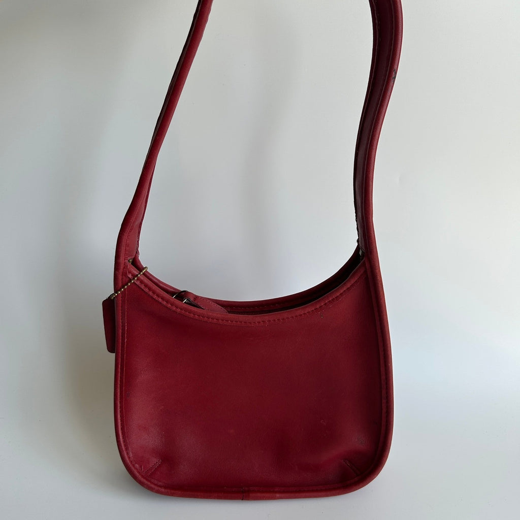 Coach Ergo Mini Zip Red Leather Shoulder Bag 9020 Vintage