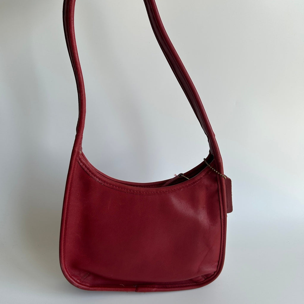 Coach Ergo Mini Zip Red Leather Shoulder Bag 9020 Vintage