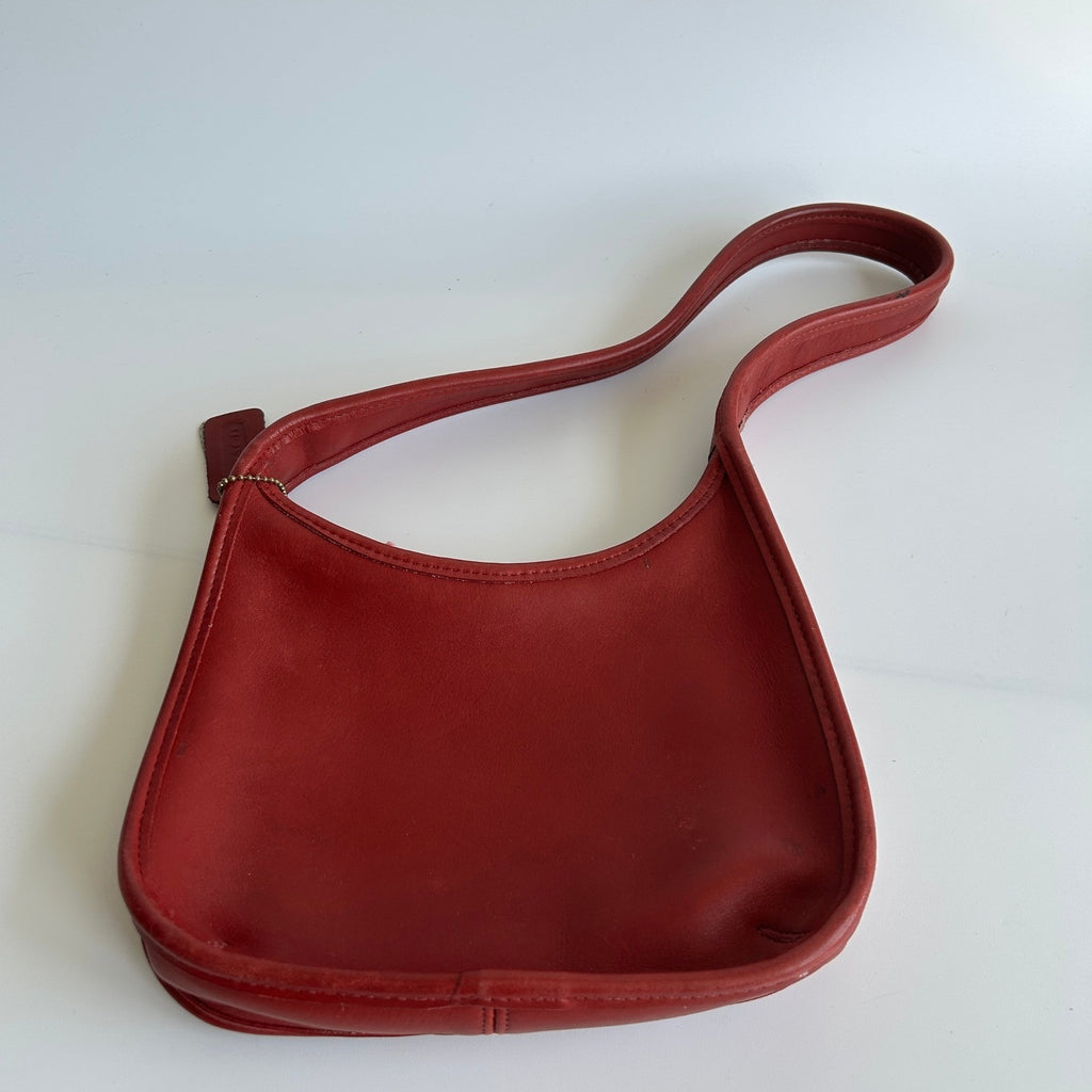 Coach Ergo Mini Zip Red Leather Shoulder Bag 9020 Vintage