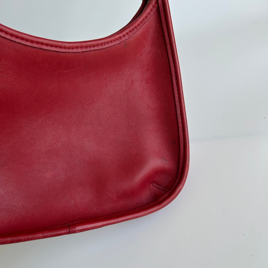 Coach Ergo Mini Zip Red Leather Shoulder Bag 9020 Vintage
