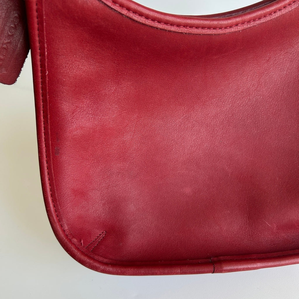 Coach Ergo Mini Zip Red Leather Shoulder Bag 9020 Vintage