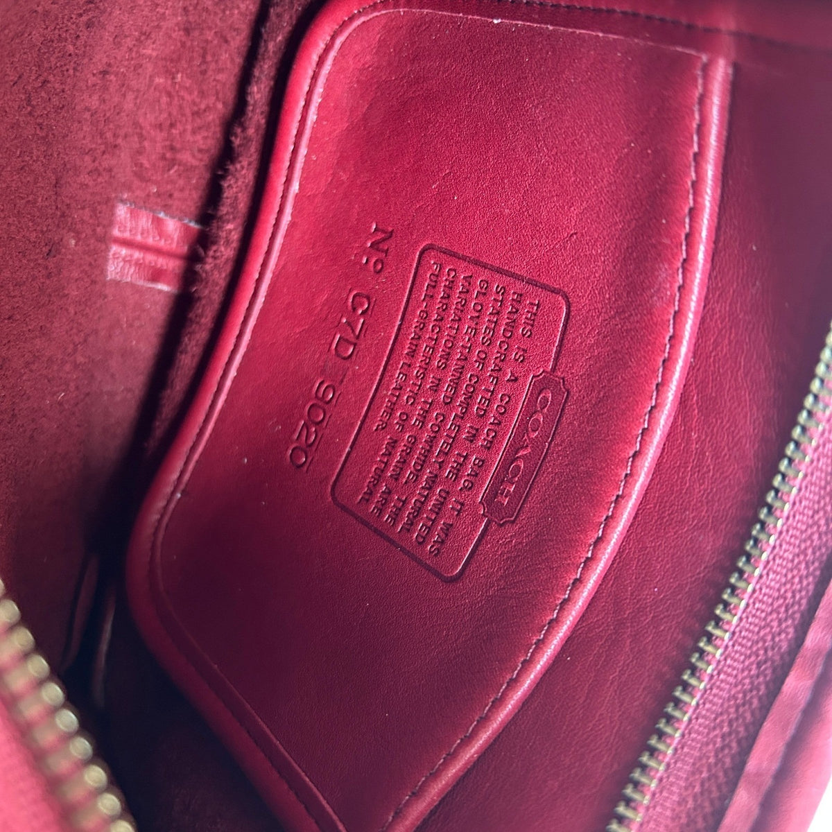 Coach Ergo Mini Zip Red Leather Shoulder Bag 9020 Vintage