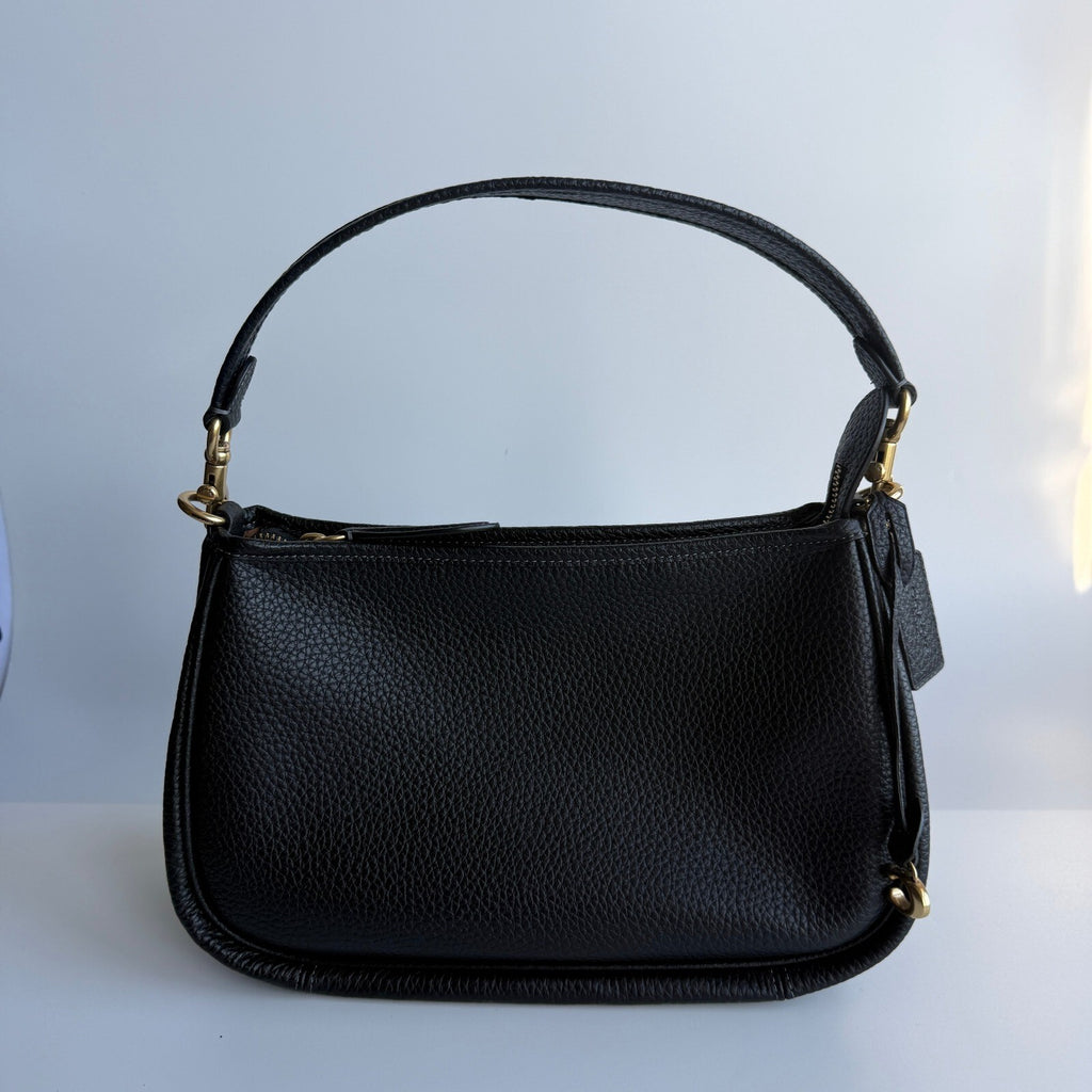 Coach Cary Crossbody Black Soft Pebble Leather Bag CC437