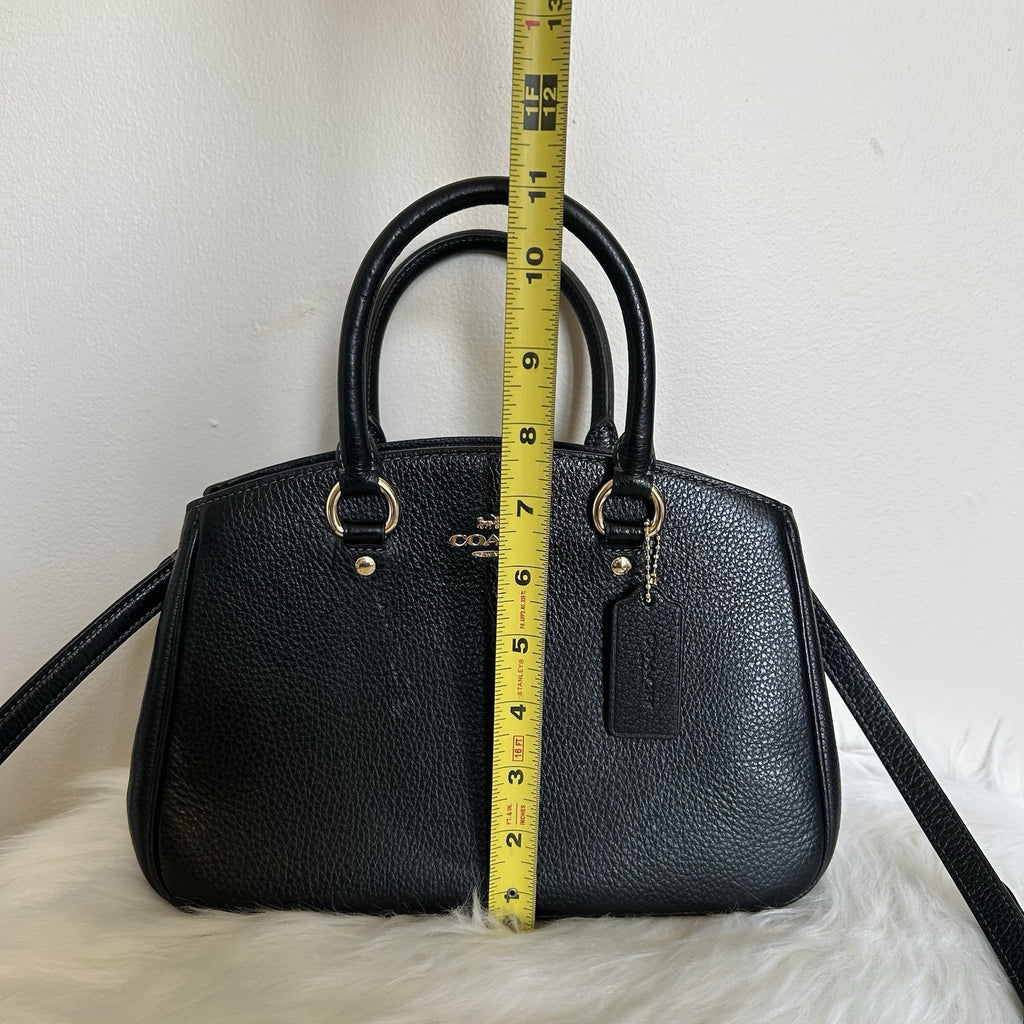 Coach Savannah Small Black Pebbled Leather Satchel Shoulder Bag Excellent