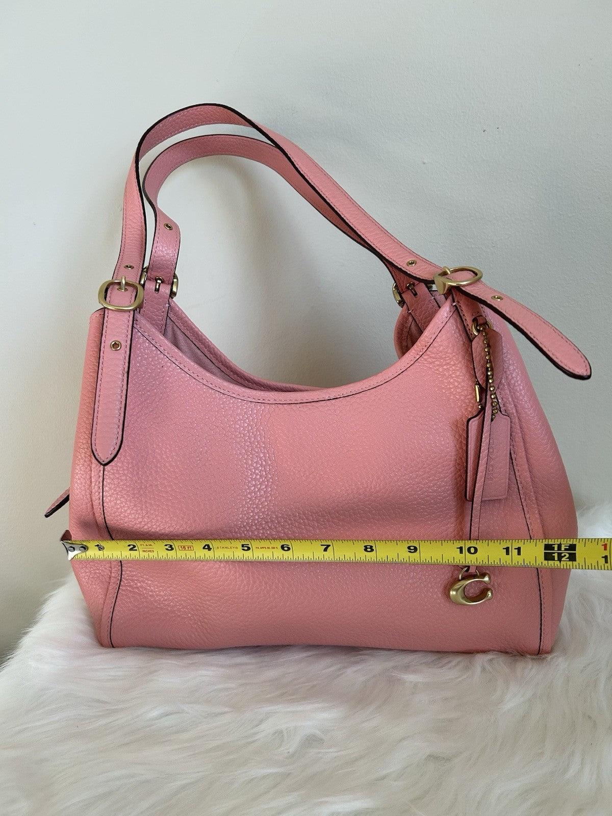 Coach Soft Pebble Leather Lori Shoulder Bag Candy Pink