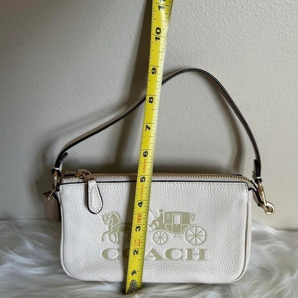 Coach Nolita 19 Chalk White Pebbled Leather Shoulder Bag Excellent