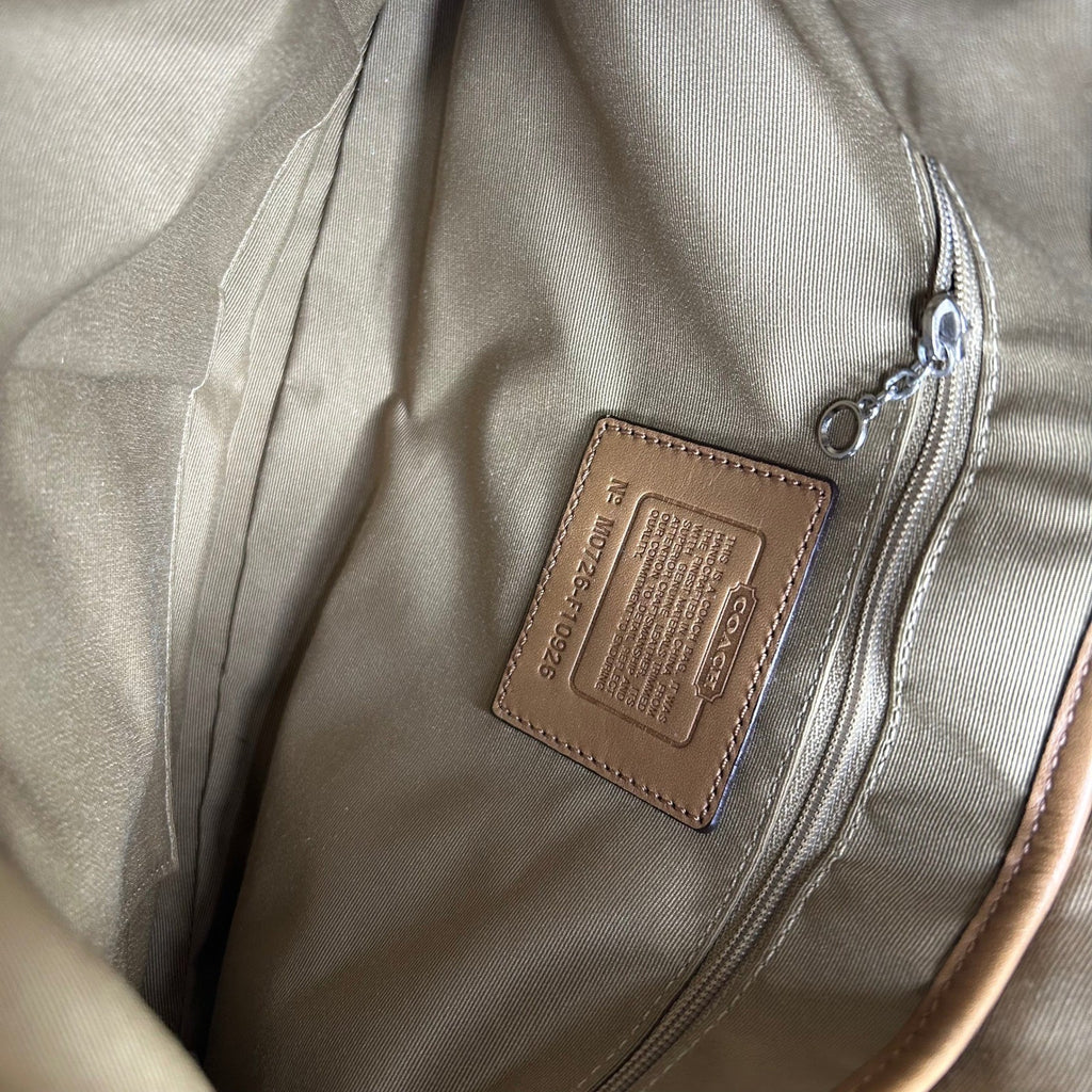 Coach Soho Flap Brown Signature Canvas Leather Shoulder Bag F10926 Good