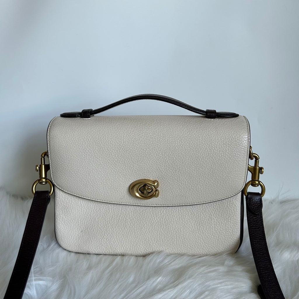 Coach Cassie 19 Chalk White Pebbled Leather Crossbody Bag Fair