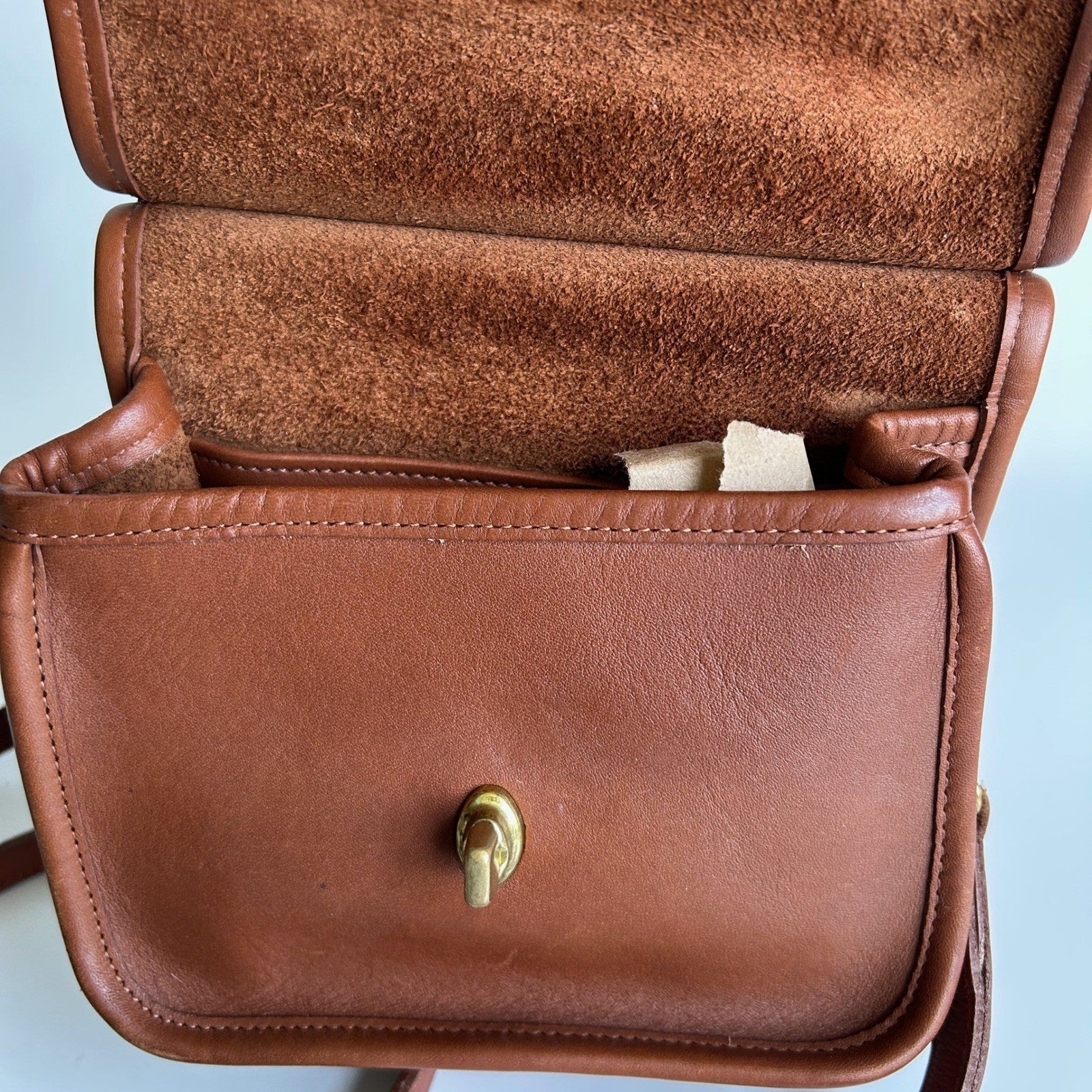 Coach Winnie 9023 British Tan Leather Crossbody Bag Good