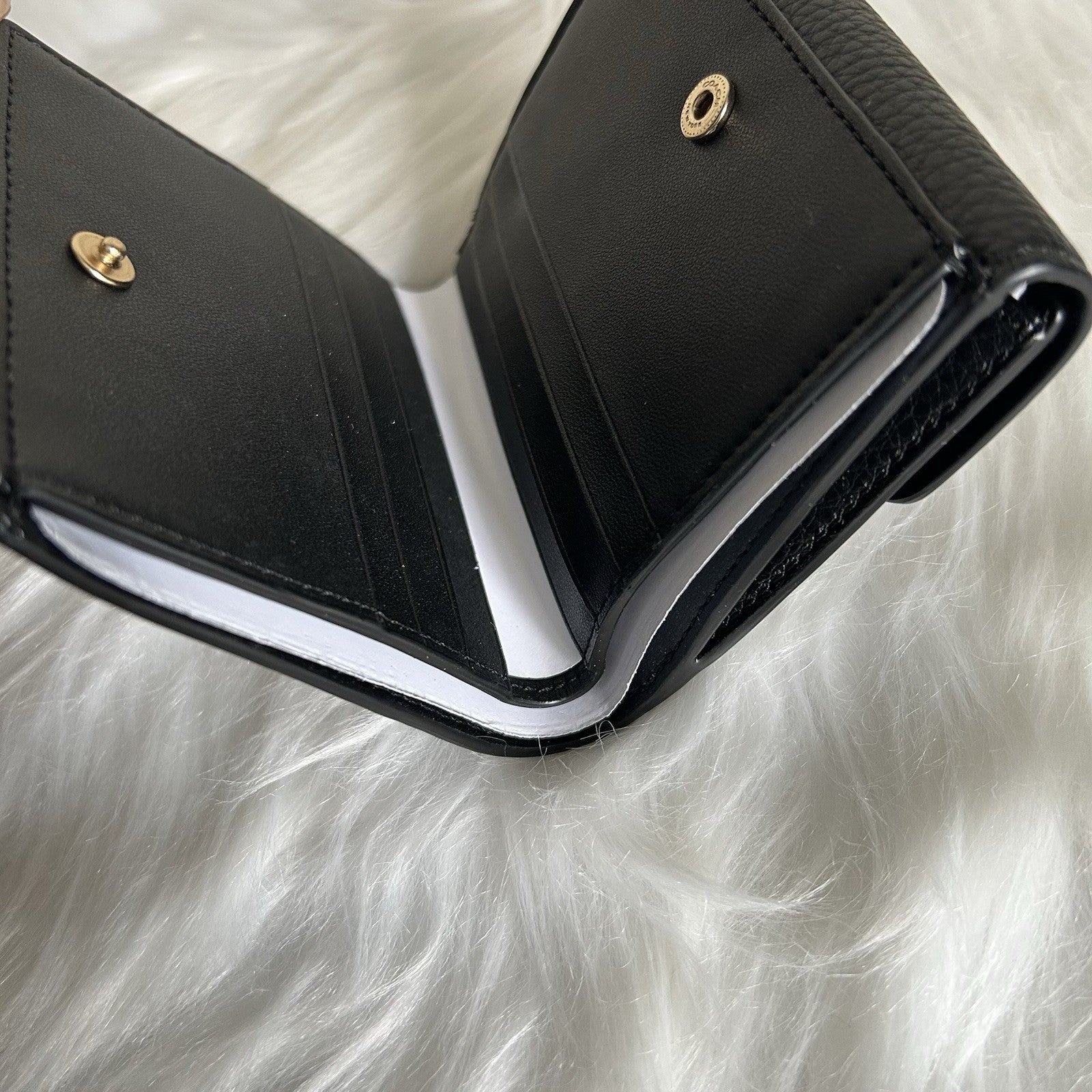 Coach Georgie Small Wallet Brown Black Signature Leather 7250 NEW
