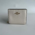 Coach Snap Wallet Chalk White Pebbled Leather C2862 Excellent