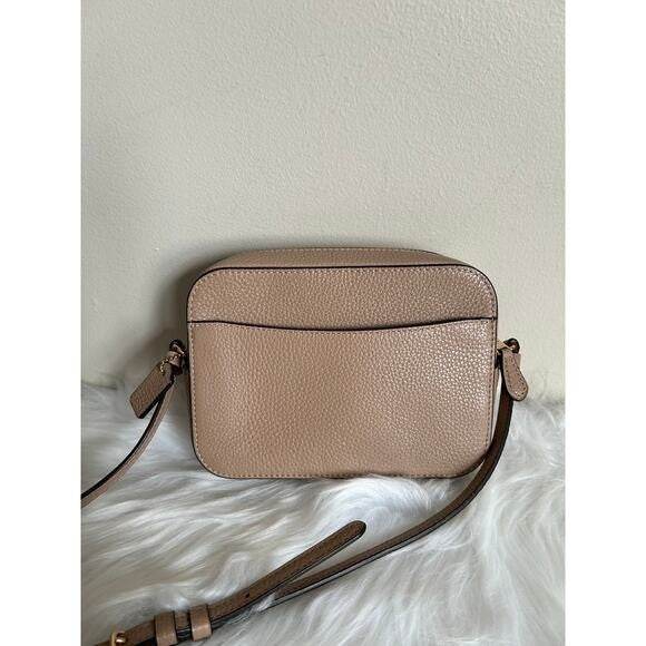 Coach Mini Camera Crossbody Bag Leather Gold/Taupe
