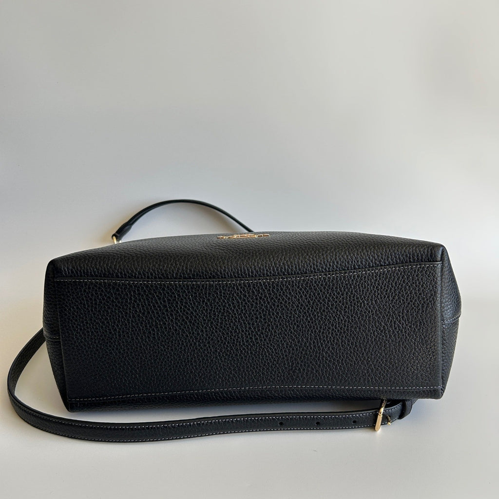 Coach Laurel Black Pebbled Leather Shoulder Bag NWT