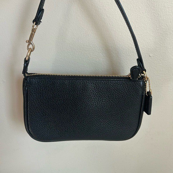 Coach Nolita 19 Black Pebbled Leather Wristlet Bag Excellent
