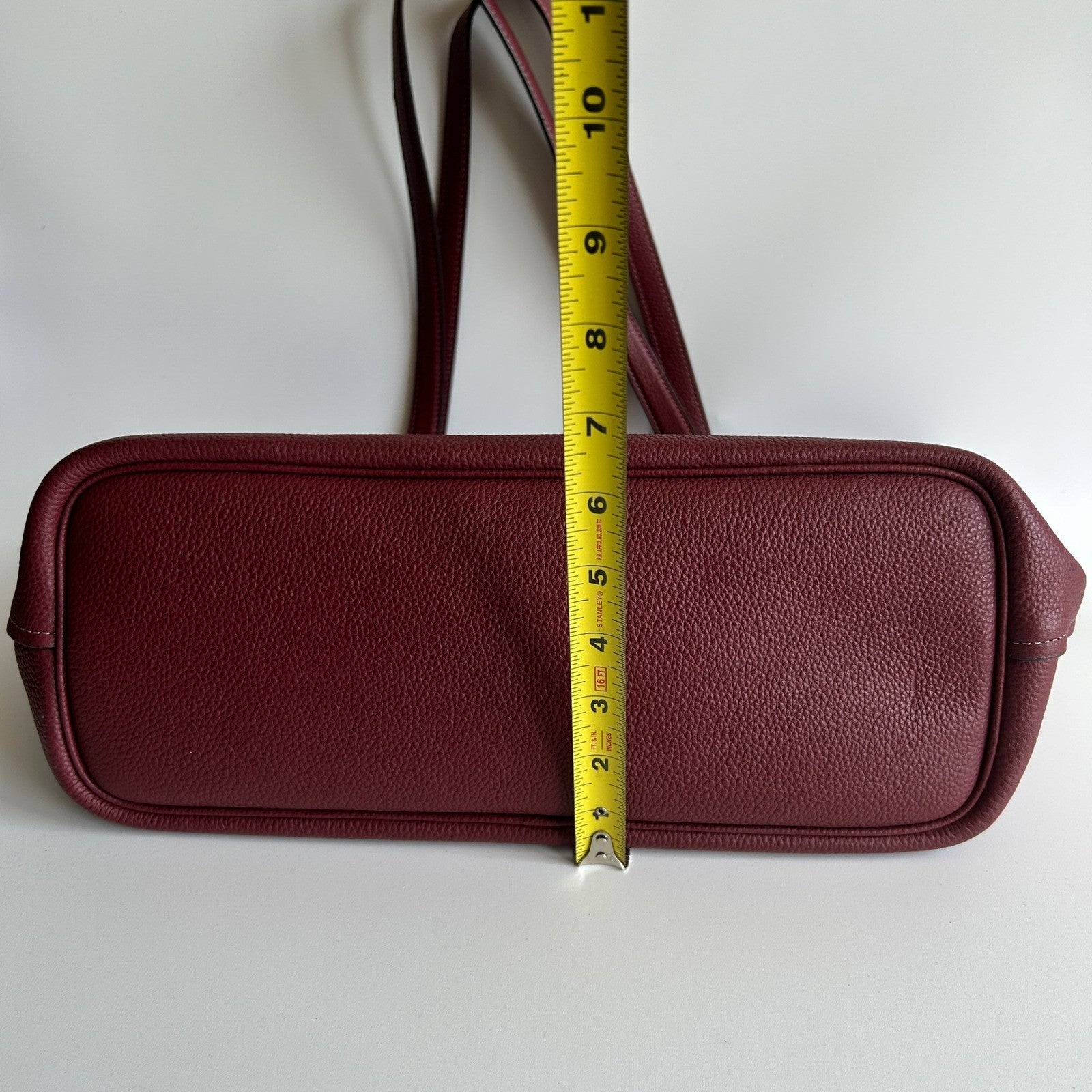 Coach Cameron Burgundy Pebbled Leather Tote Bag CC050 Excellent