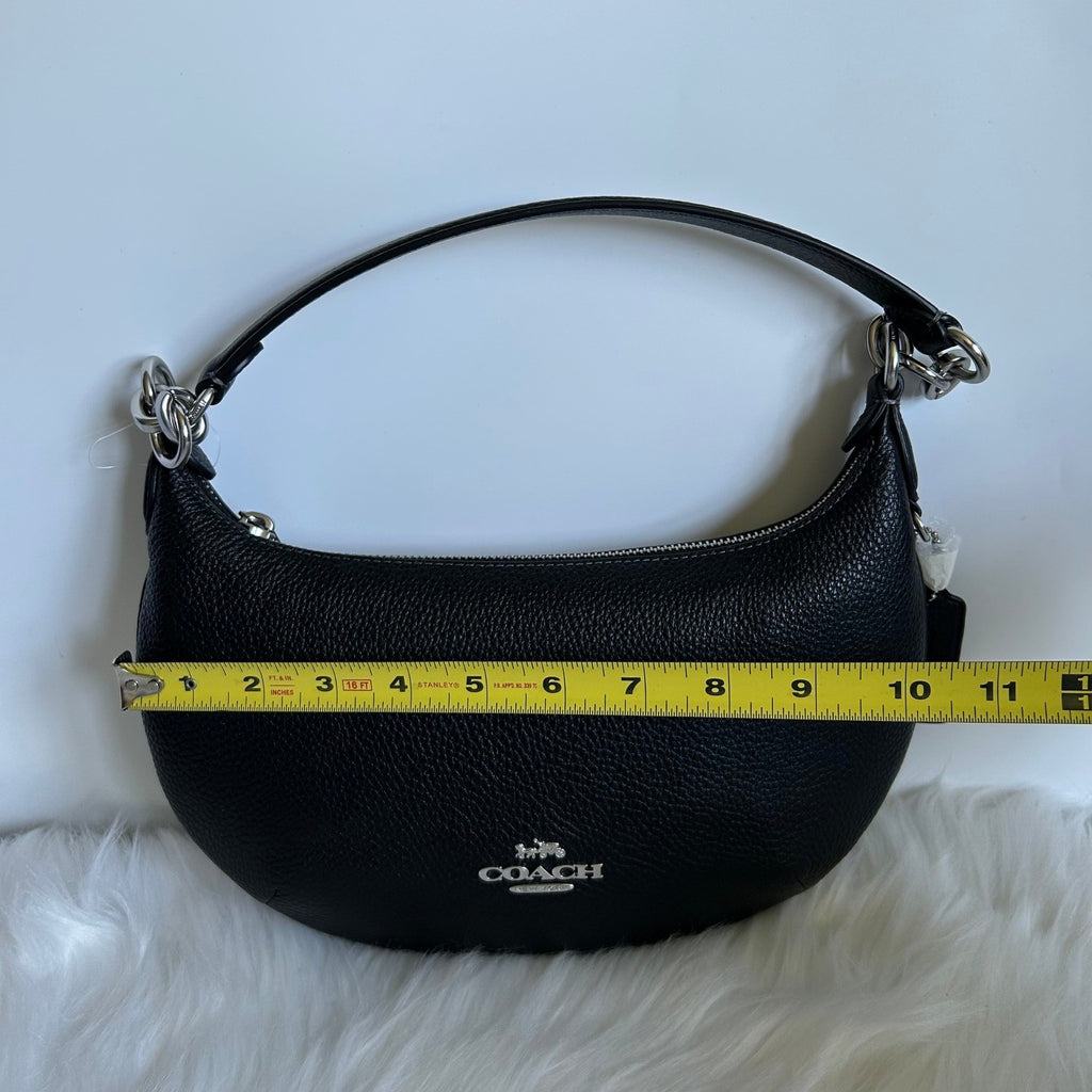 Coach Payton Black Pebble Leather Shoulder Bag Excellent