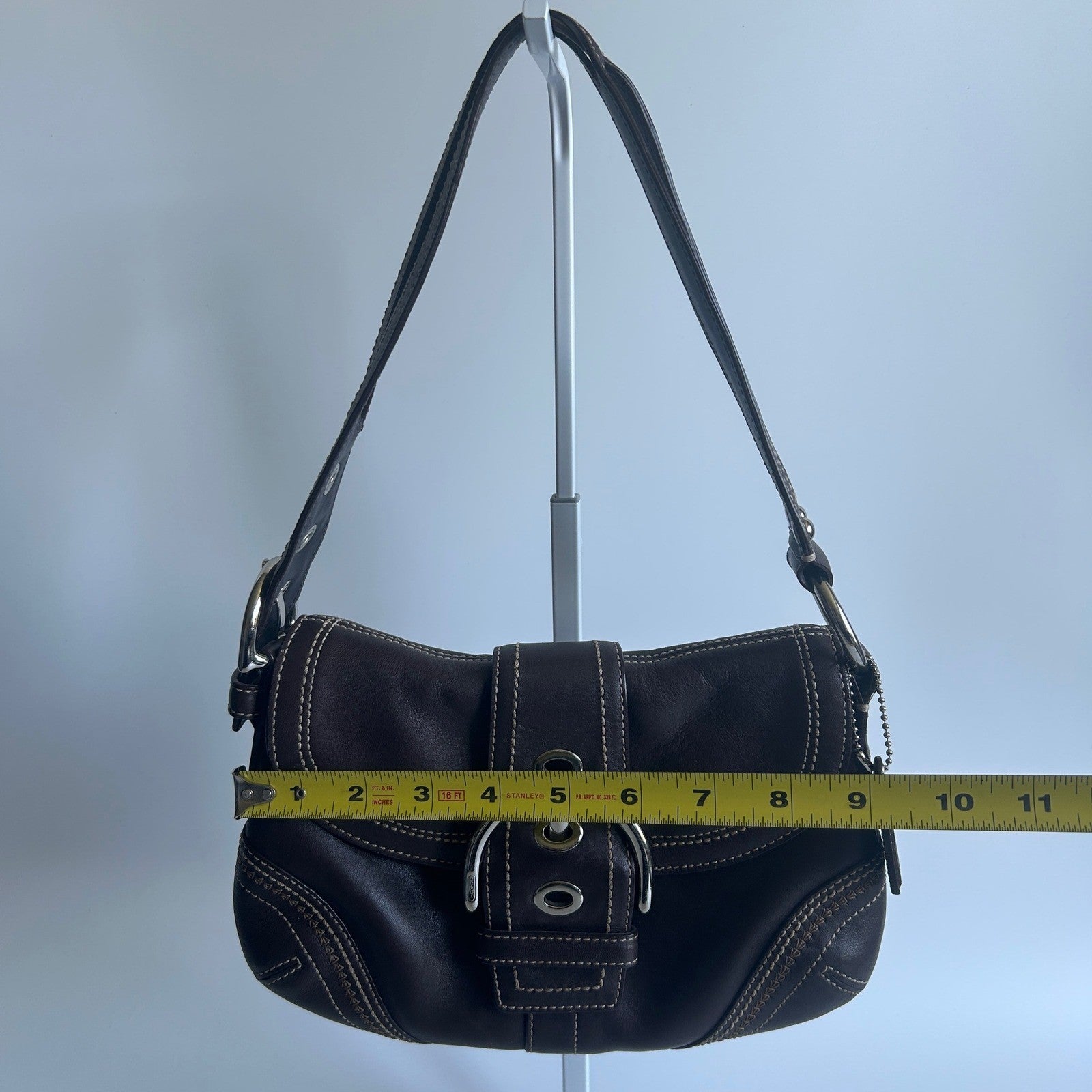 Coach Soho Chocolate Brown Pebbled Leather Shoulder Bag Excellent
