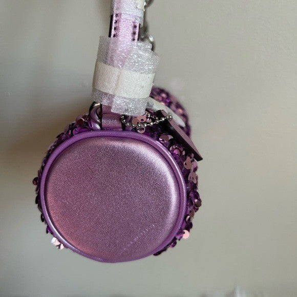 Coach Sequin Nolita Barrel Bag Lilac Metallic Leather Shoulder Bag NWT CQ589