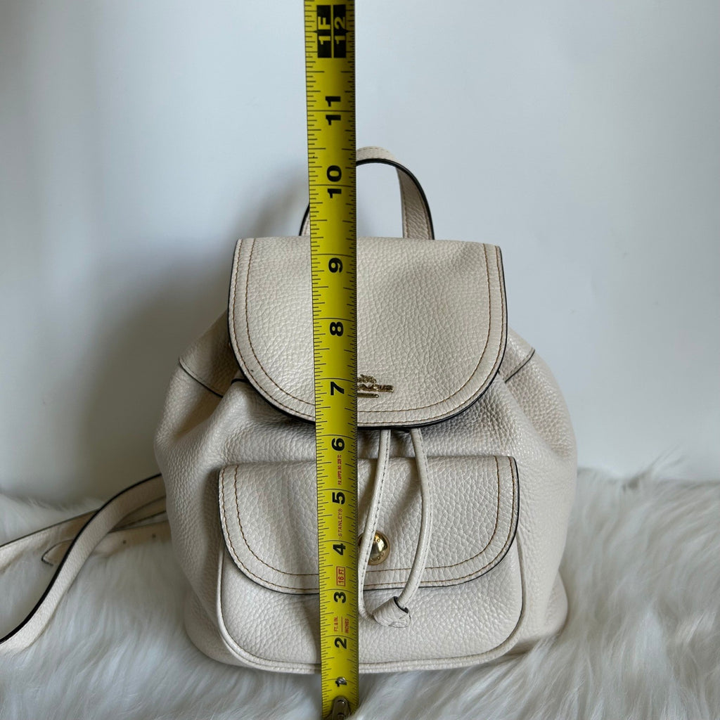Coach Pennie Mini Backpack 22 Chalk White Pebbled Leather C4121 Good