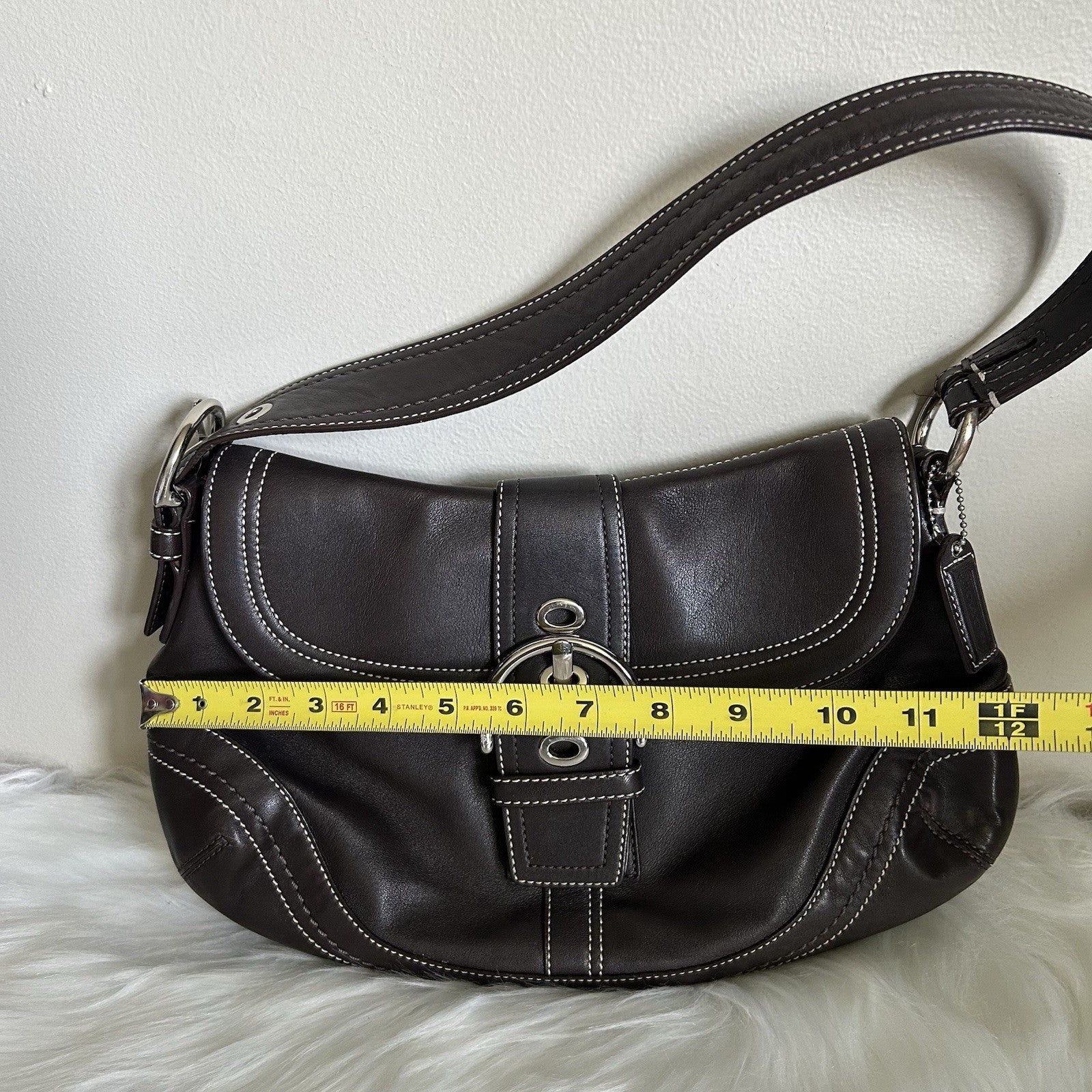 Coach Soho Flap Dark Brown Leather Shoulder Bag J0776-F10910 Excellent