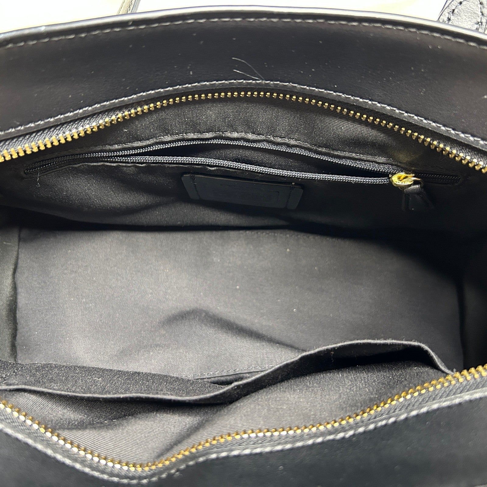 Coach Kailey Carryall Brown Black Signature Canvas Leather Bag Excellent