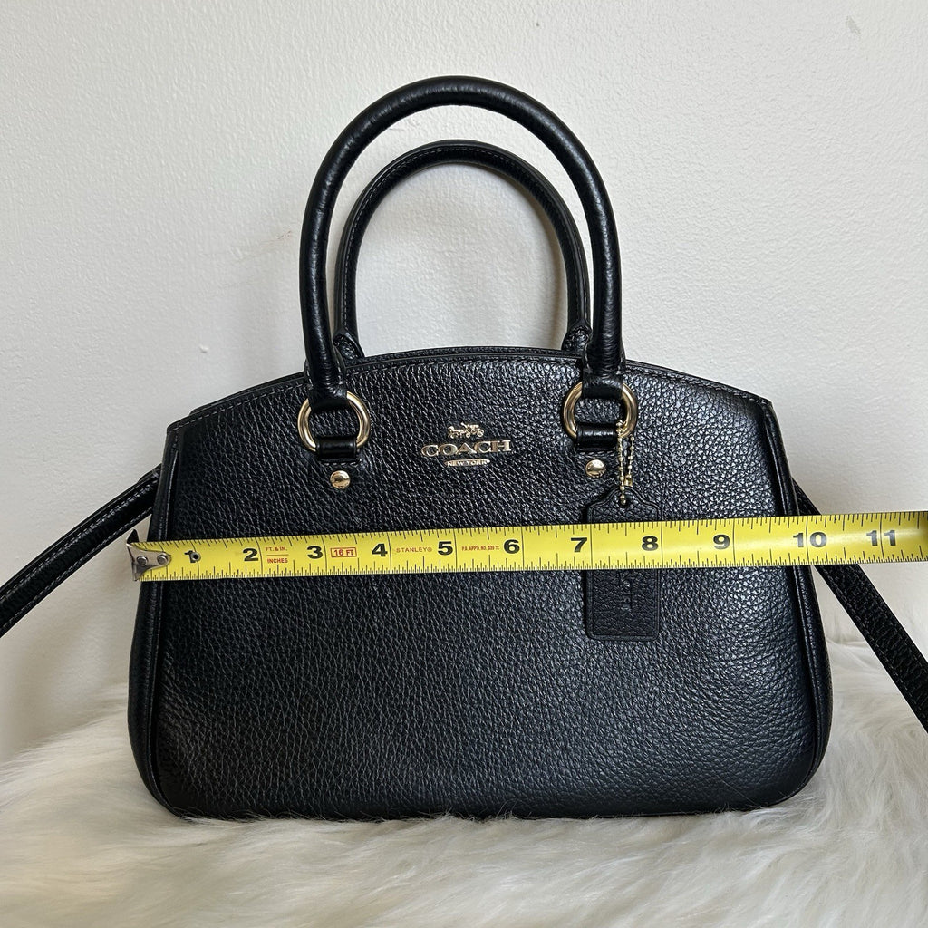 Coach Savannah Small Black Pebbled Leather Satchel Shoulder Bag Excellent
