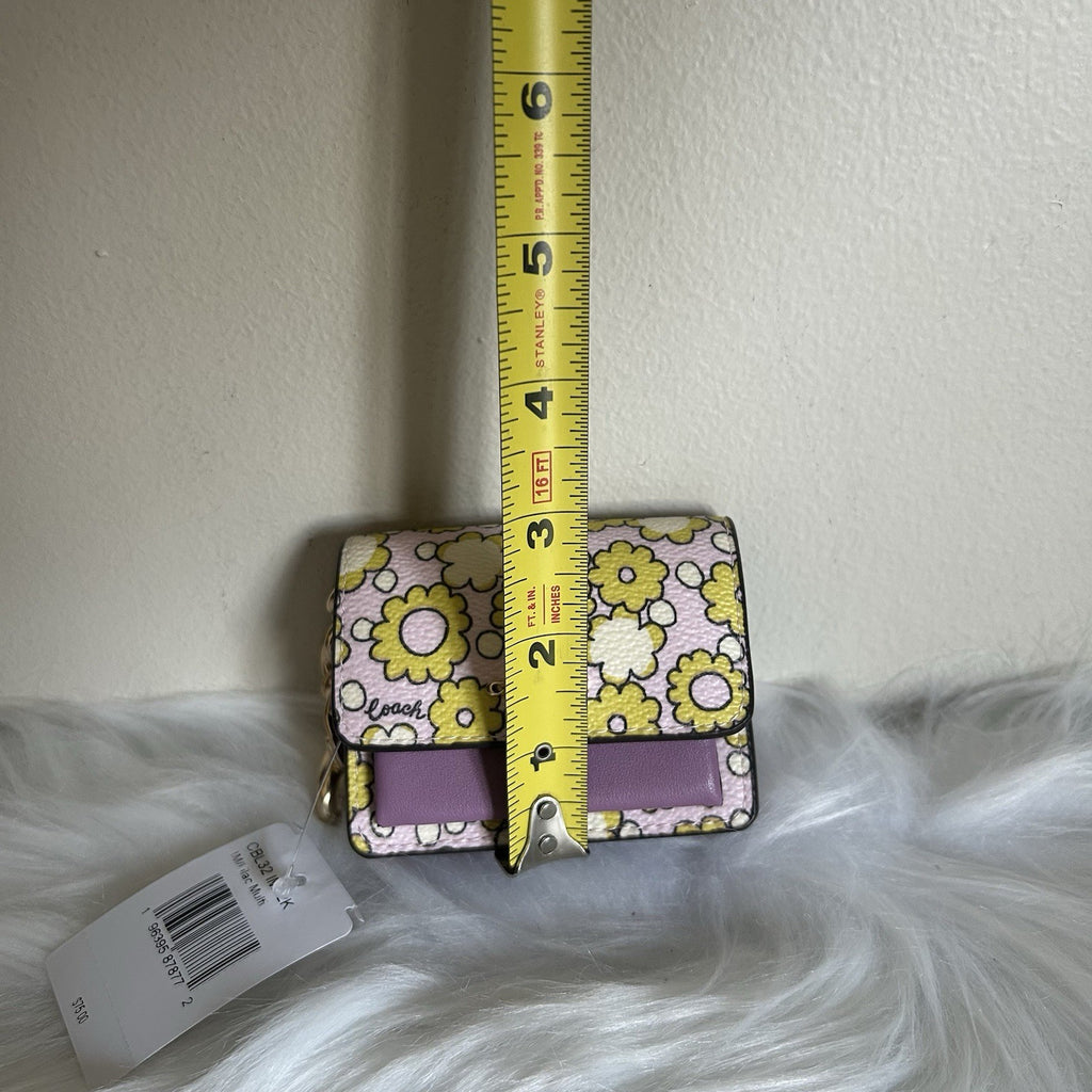 Coach Mini Klare Lilac Multi Floral Leather Bag Charm NWT CBL32