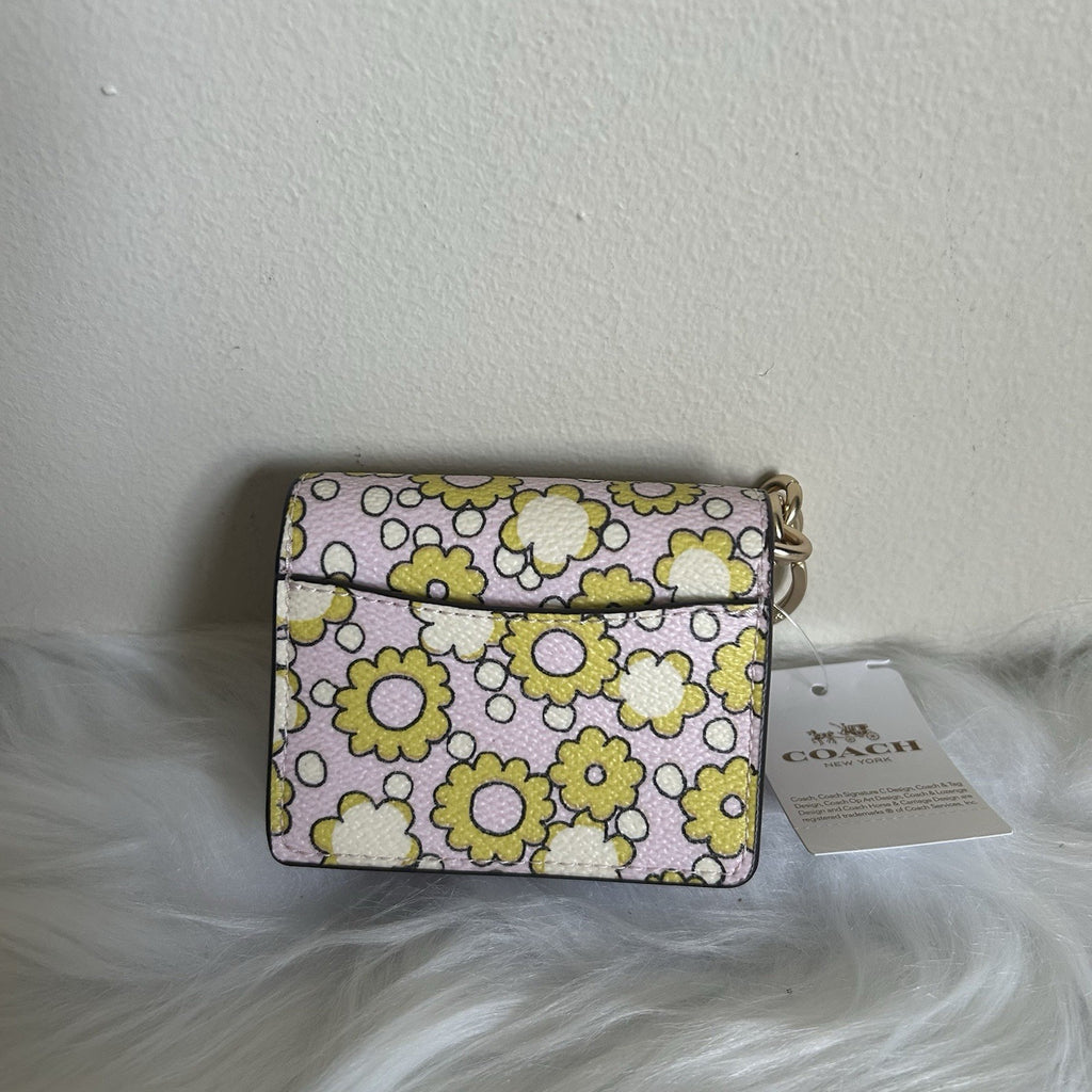 Coach Mini Klare Lilac Multi Floral Leather Bag Charm NWT CBL32